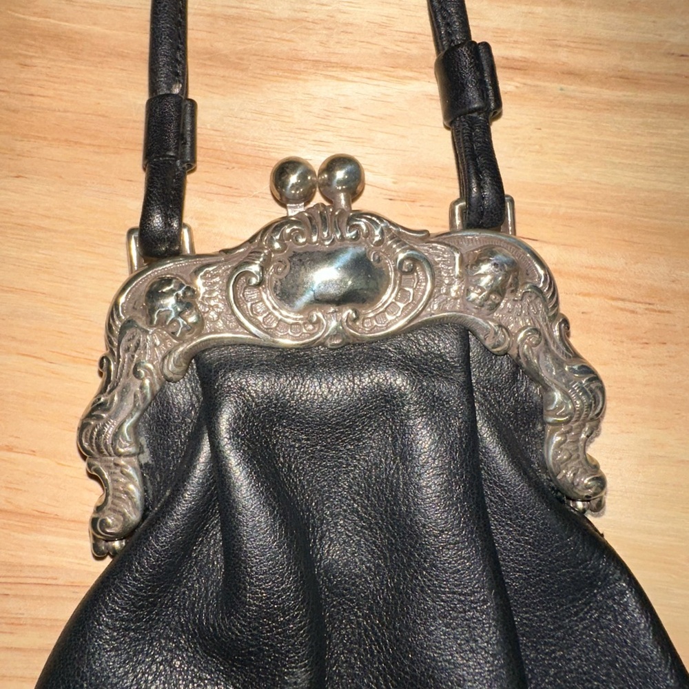 Brighton One World Black Stacy Mini Leather Handbag Purse - Picture 6 of 11